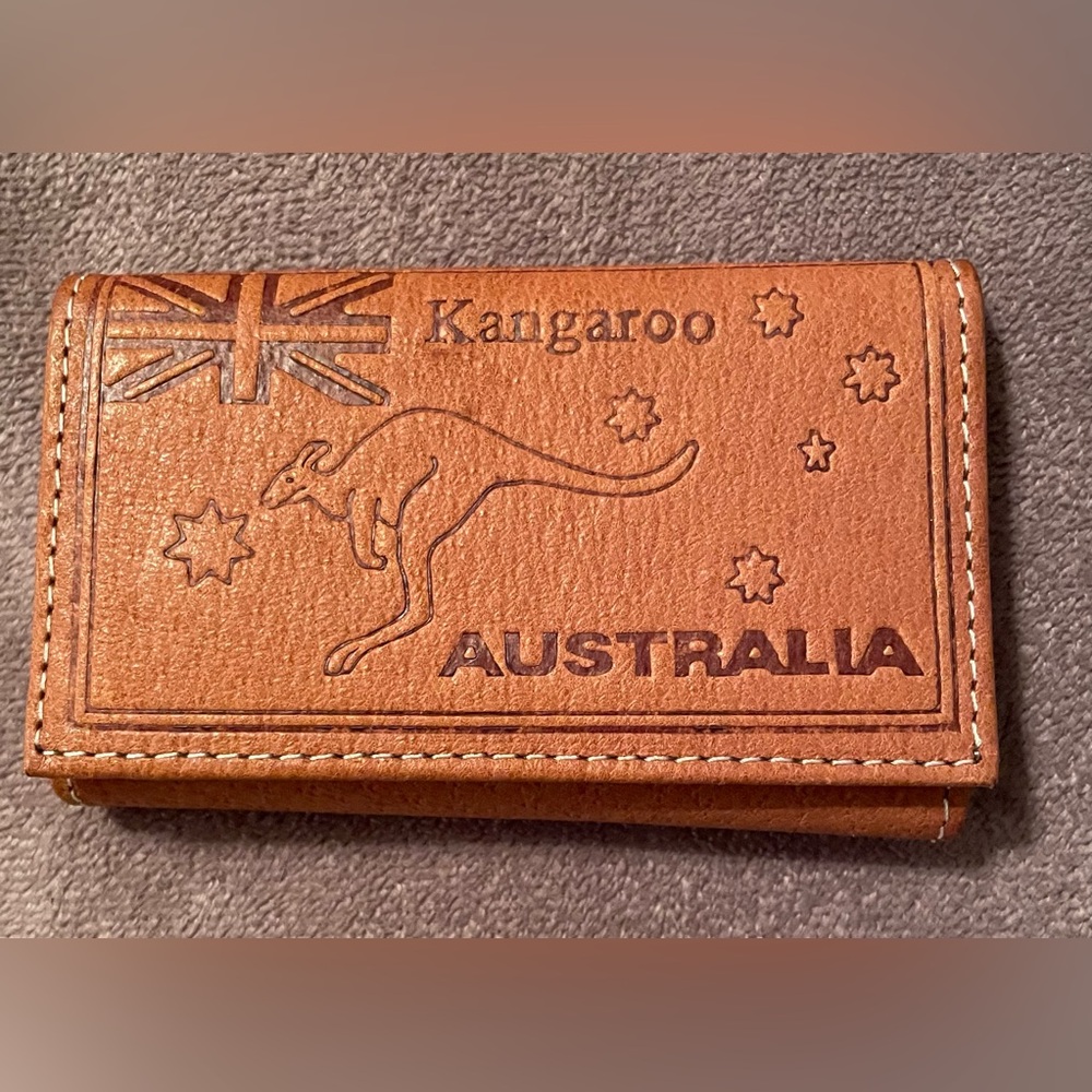 Tan Leather Key Holder kangaroo Design *See Description*